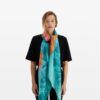 Inoui Editions Cotton Silk Scarf in Turquoise Blue