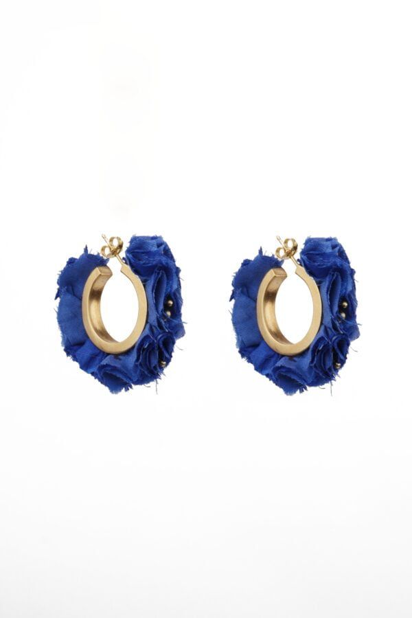 Katerina Makriyianni Earrings Brass Gold Plated with Silk
