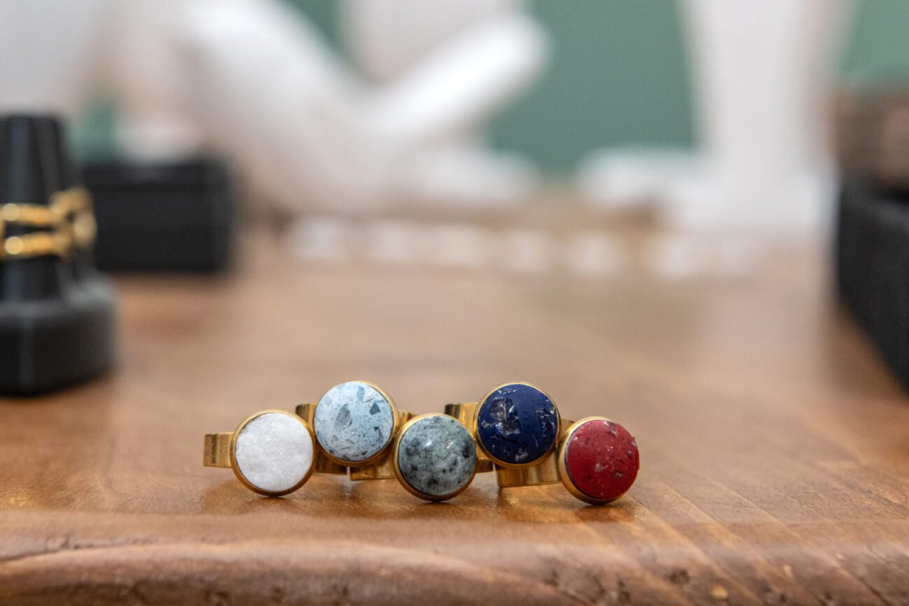 A variety of marble & granite rings - Tinos About
