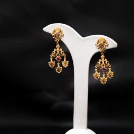 Earrings Handmade K18 with GRANADE and Clips